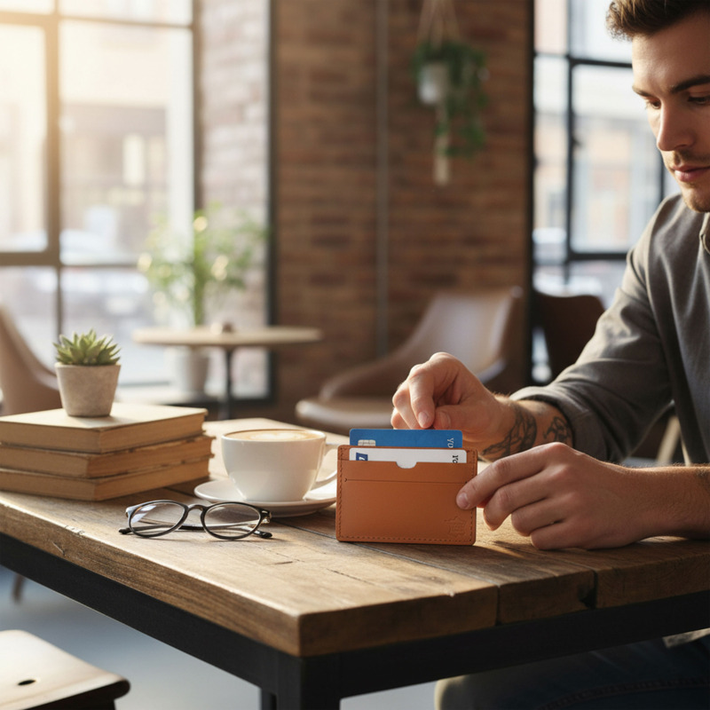 Citizen Green Tintin recycled leather card holder - Image 10