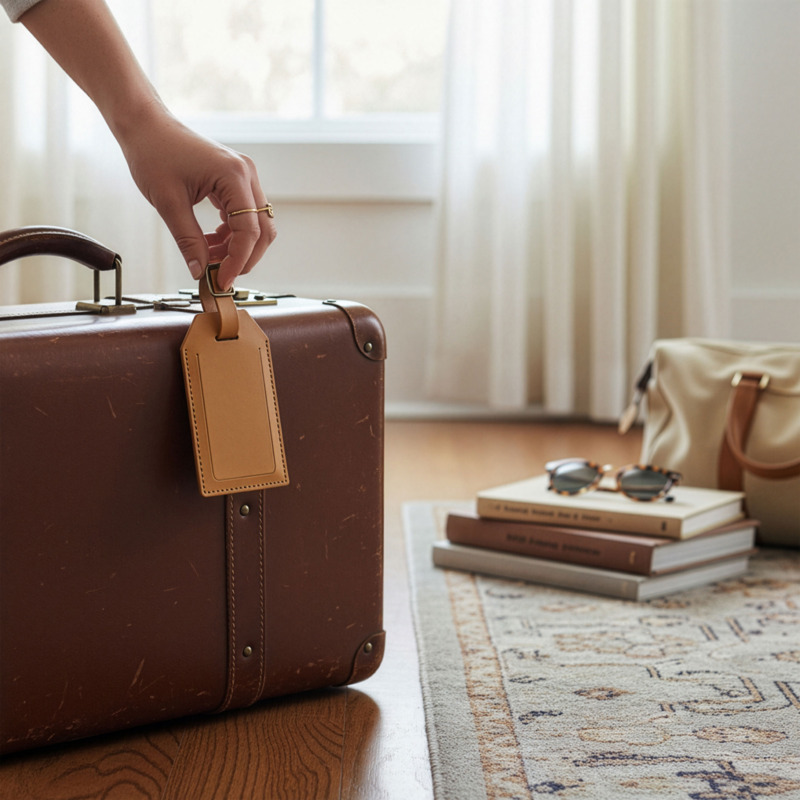 Citizen Green Milou recycled leather luggage tag - Image 20