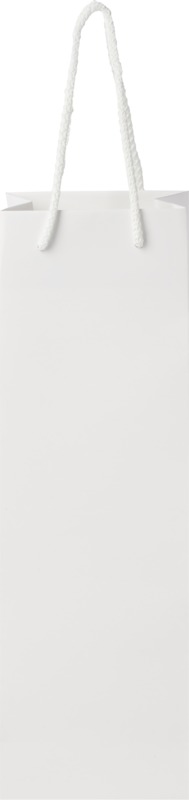 Handmade 170 g/m2 integra paper wine bottle bag with plastic cord handles - 12 x 9 x 37 cm - Image 3