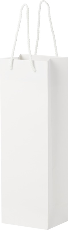 Handmade 170 g/m2 integra paper wine bottle bag with plastic cord handles - 12 x 9 x 37 cm - Image 4