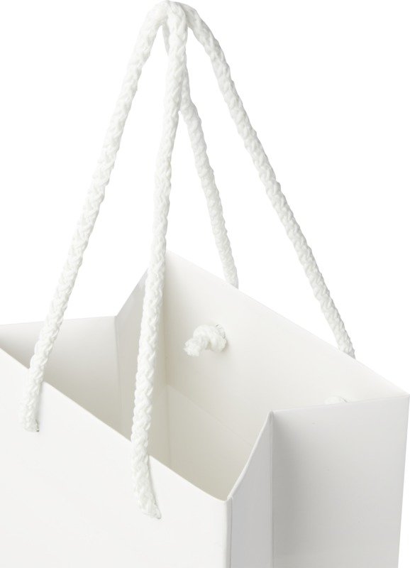 Handmade 170 g/m2 integra paper wine bottle bag with plastic cord handles - 12 x 9 x 37 cm - Image 6