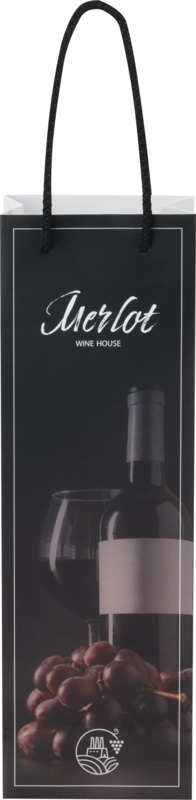 Handmade 170 g/m2 integra paper wine bottle bag with plastic cord handles - 12 x 9 x 37 cm - Image 10