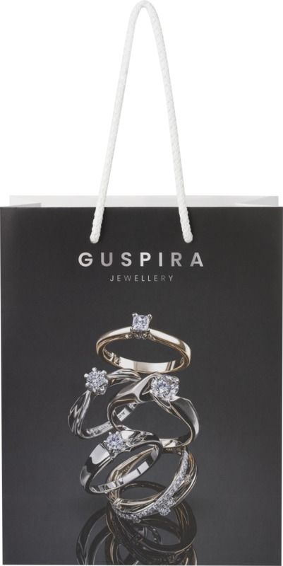 Handmade 170 g/m2 integra paper bag with plastic cord handles - 18 x 9 x 23 cm - Image 2
