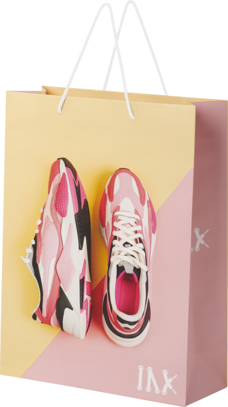 Handmade 170 g/m2 integra paper bag with plastic cord handles - 31 x 12 x 41 cm