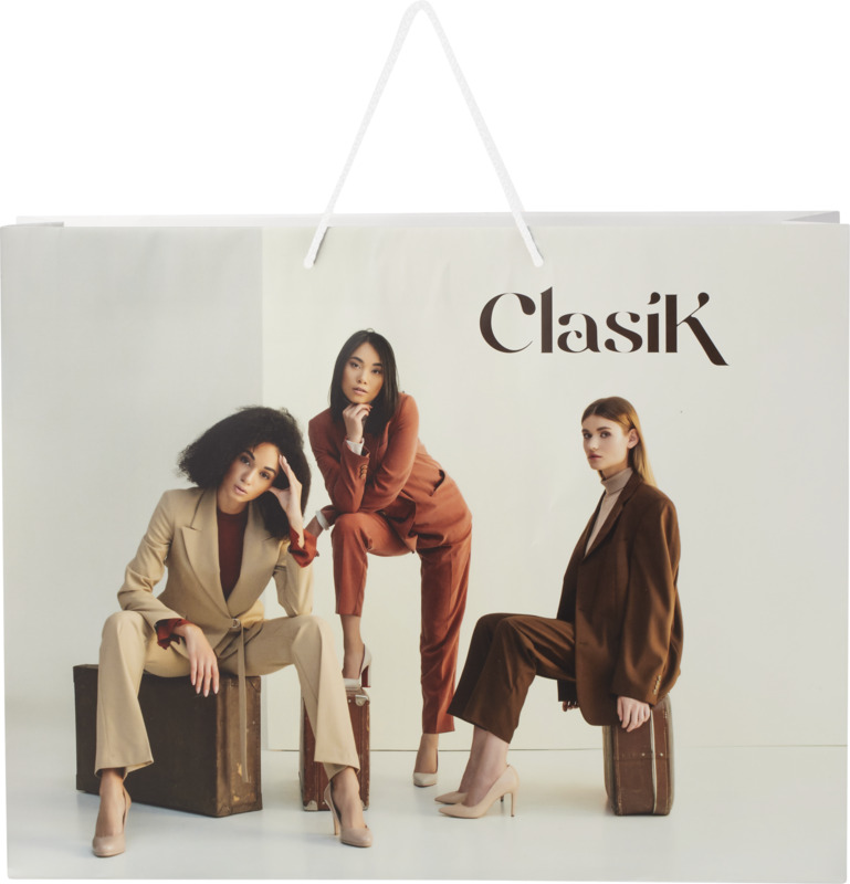 Handmade 170 g/m2 integra paper bag with plastic cord handles - 45 x 10 x 35 cm - Image 2