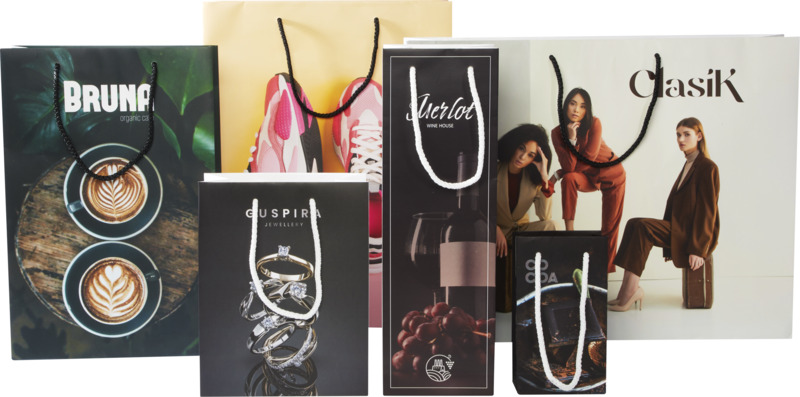 Handmade 170 g/m2 integra paper bag with plastic cord handles - 45 x 10 x 35 cm - Image 5