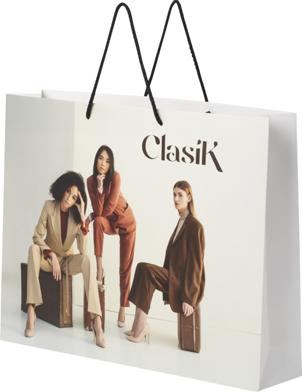 Handmade 170 g/m2 integra paper bag with plastic cord handles - 45 x 10 x 35 cm - Image 9