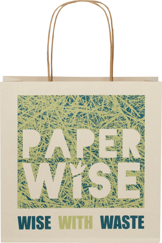 Agricultural waste 150 g/m2 paper bag with twisted handles - 24 x 9 x 24 cm - Image 2