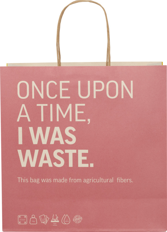 Agricultural waste 150 g/m2 paper bag with twisted handles - 31 x 12 x 31 cm - Image 2