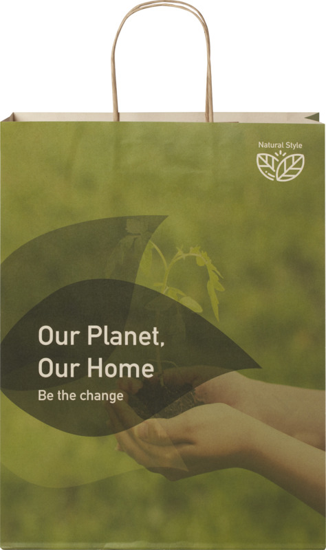 Agricultural waste 150 g/m2 paper bag with twisted handles - 31 x 12 x 41 cm - Image 2