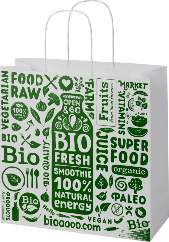 Kraft 120 g/m2 paper bag with twisted handles - 31 x 12 x 31 cm