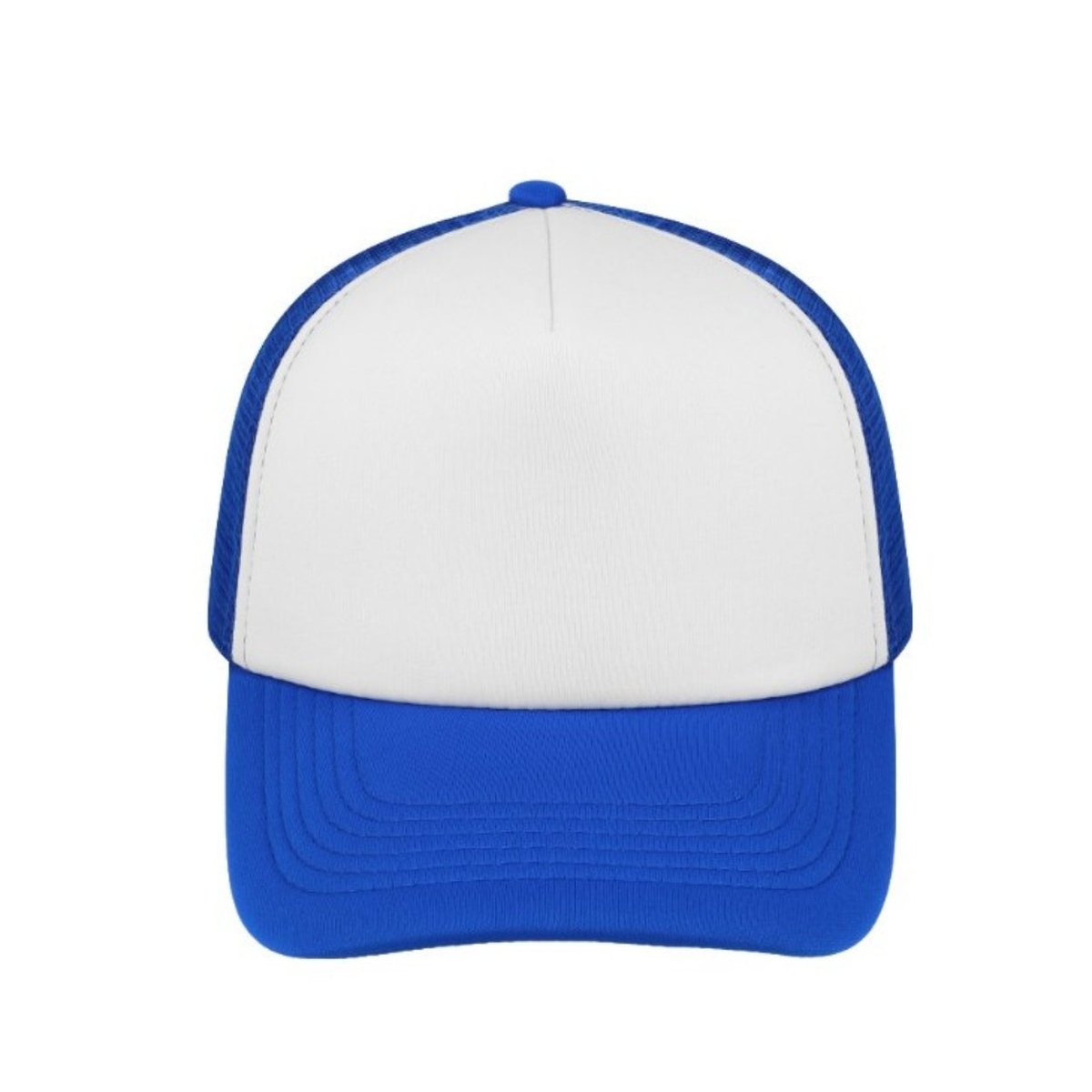 Curved Peak Foam Trucker Cap - White/Royal