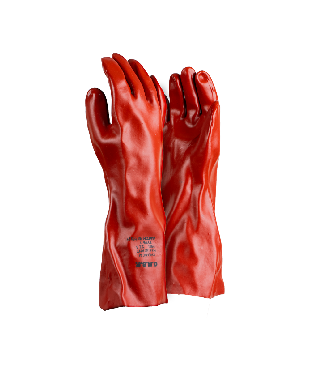 PVC Medium Weight Gloves - 45cm - Red / As Supplied