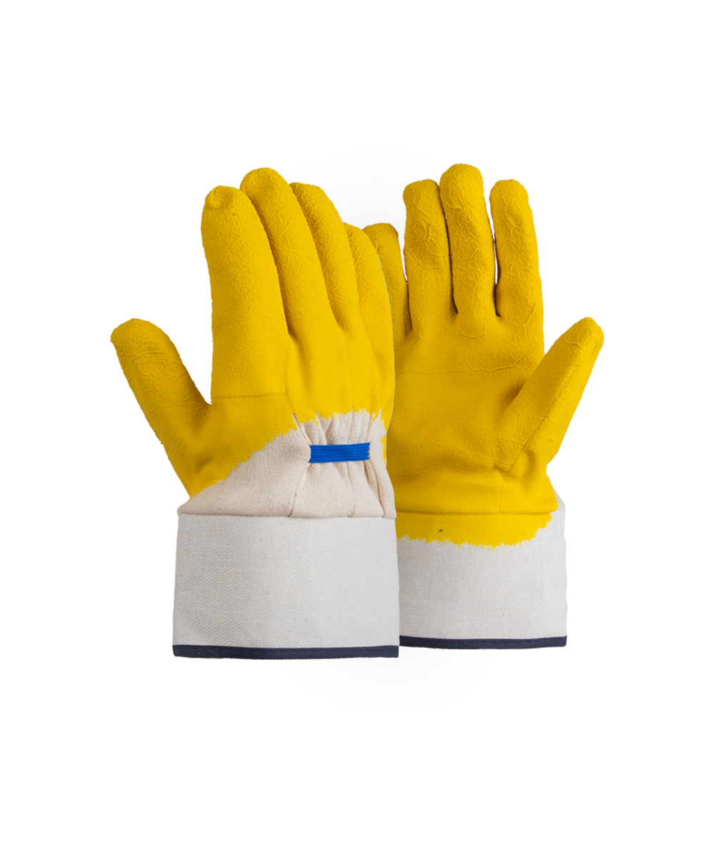 Commarex 3/4 dipped canvas Cuff Glove - Yellow / As Supplied