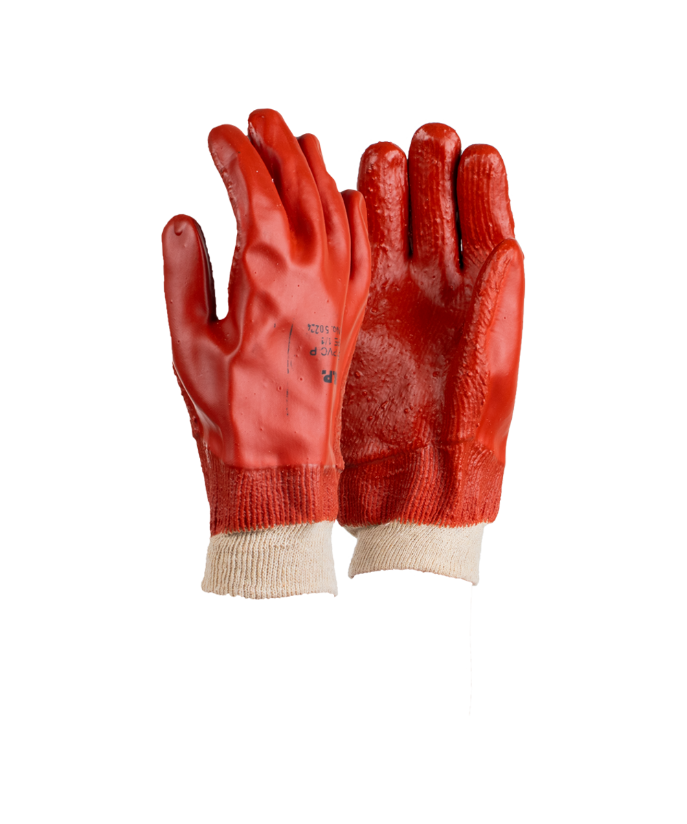 PVC Heavyweight Rough Palm Knit Wrist - Red / As Supplied