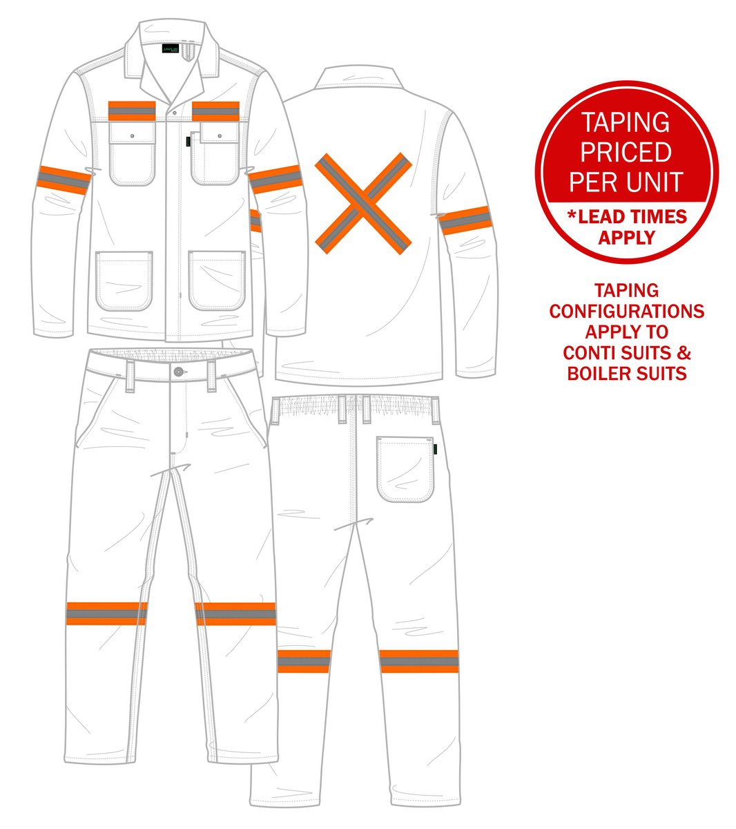 Orange Silver Orange, Two Arms, Two Legs, Front & Back Cross - Orange Silver Orange / As Supplied