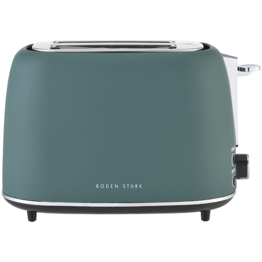 Boden Stark Matte Stainless Steel Toaster - Green