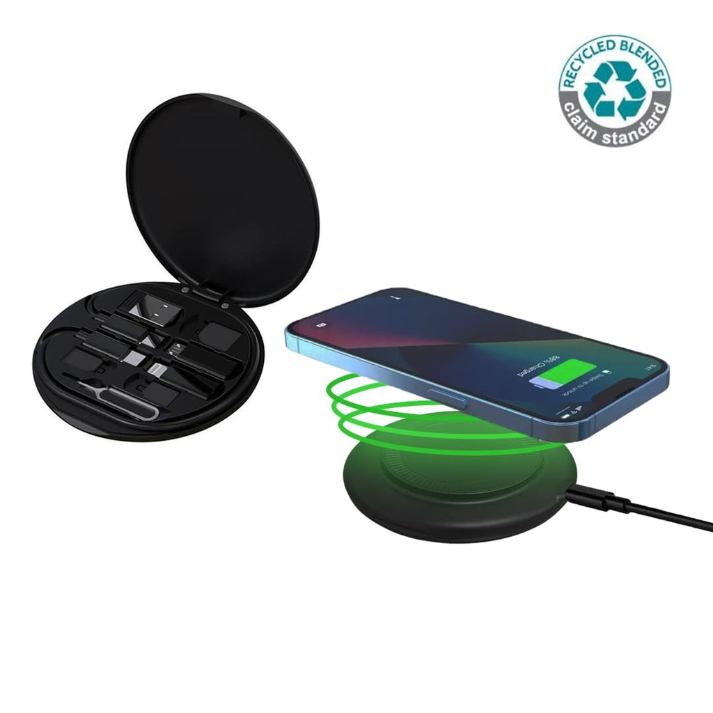 OSLO Mag - @memorii Recycled 15W Magnetic Wireless Charger Multicable Set