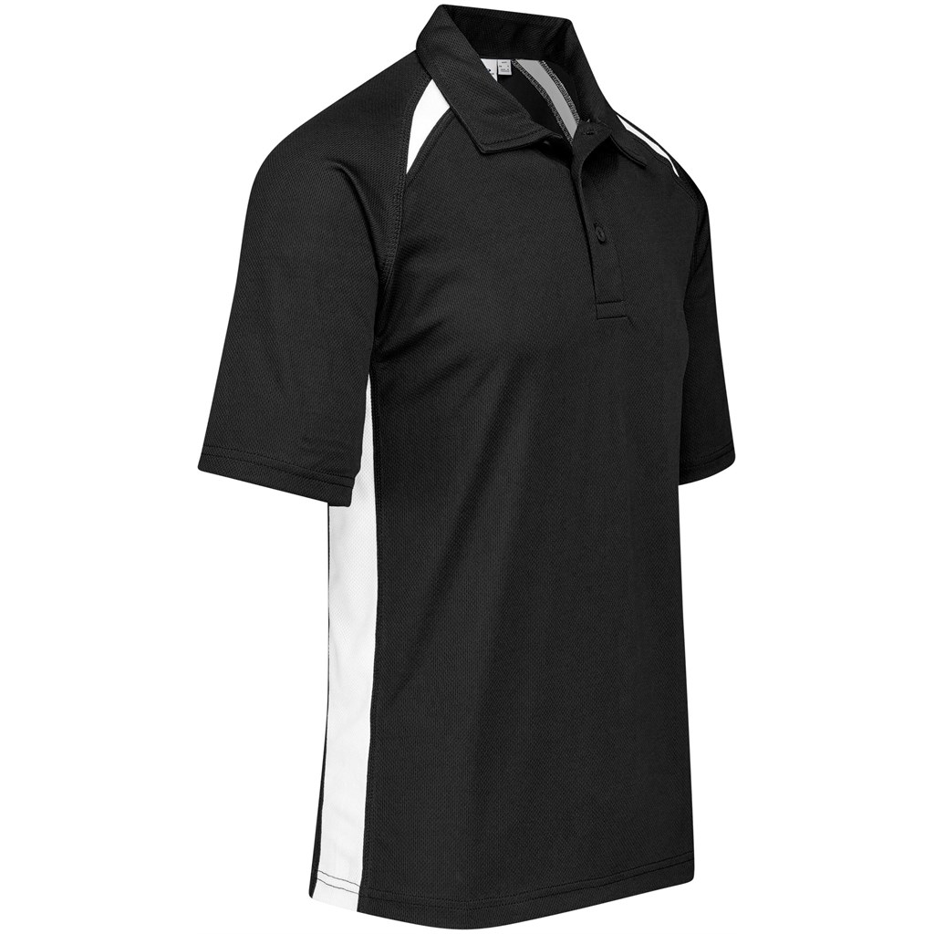 Mens Splice Golf Shirt - Black White - Image 3