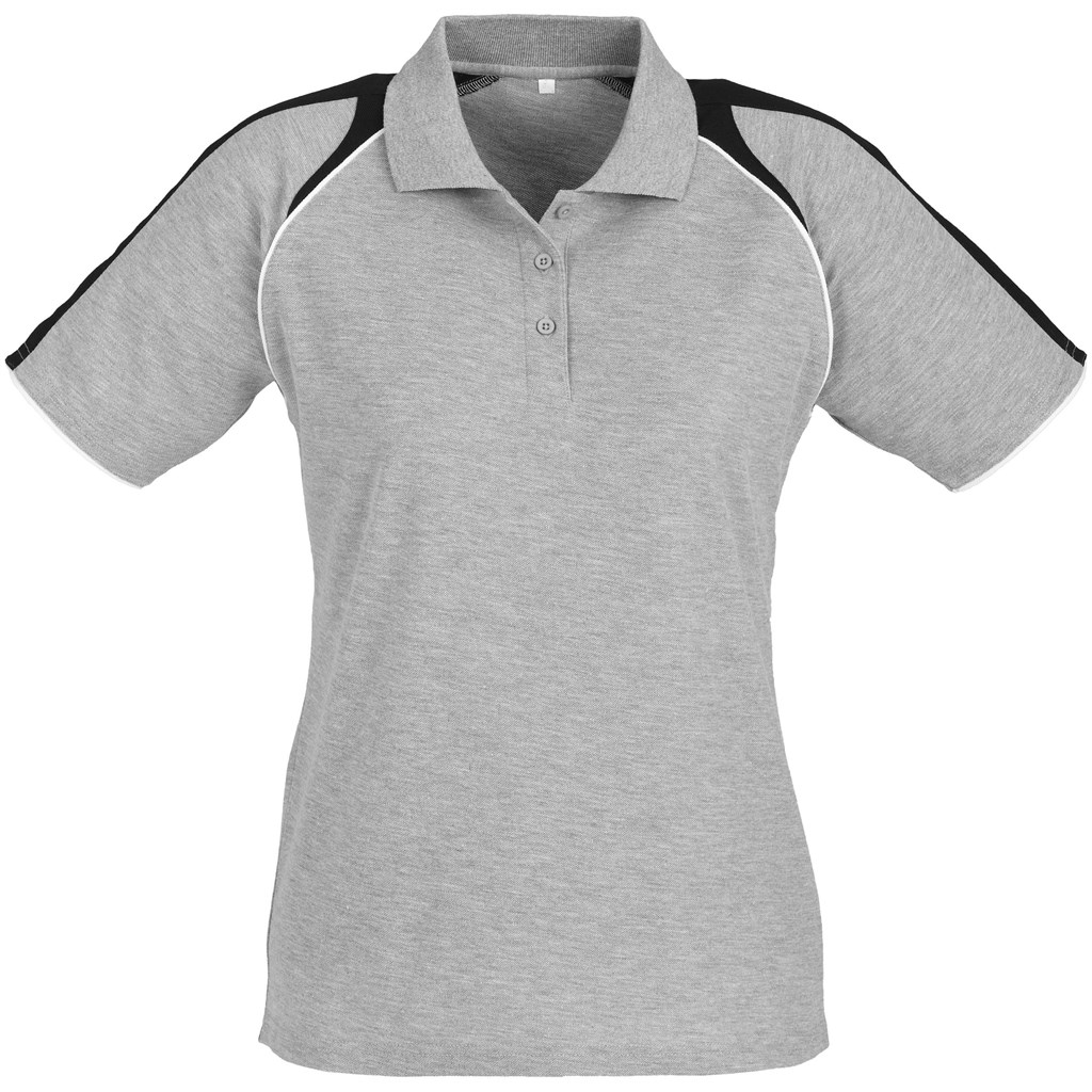 Ladies Triton Golf Shirt - Black Red - Image 3