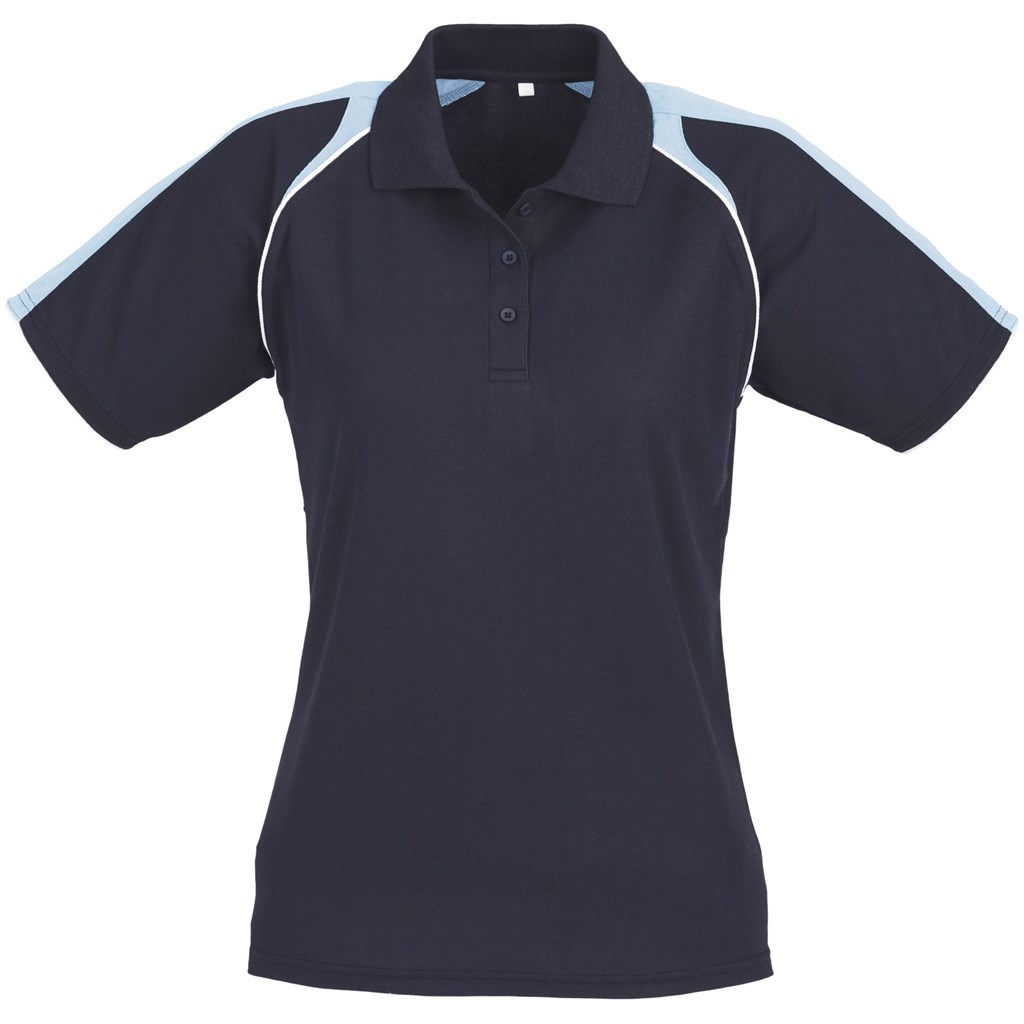 Ladies Triton Golf Shirt - Black Red - Image 4