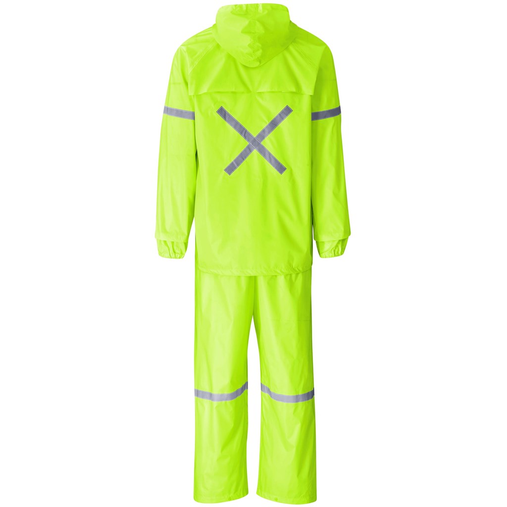Outdoor Hi-Viz Reflective Polyester/PVC Rainsuit - Image 4
