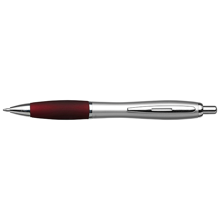 Silver Barrel Curved Design Ballpoint Pen