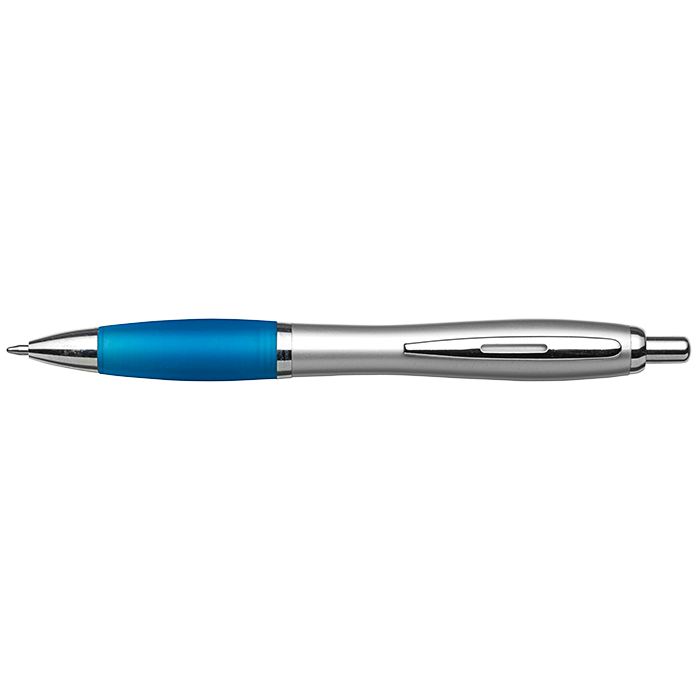 Silver Barrel Curved Design Ballpoint Pen - Image 7