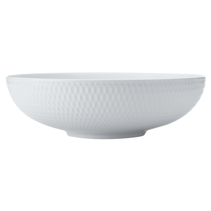 White Basics Diamonds Round Serving Bowl