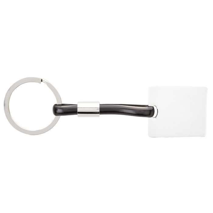 Shiny Nickel Keychain with Translucent Strap