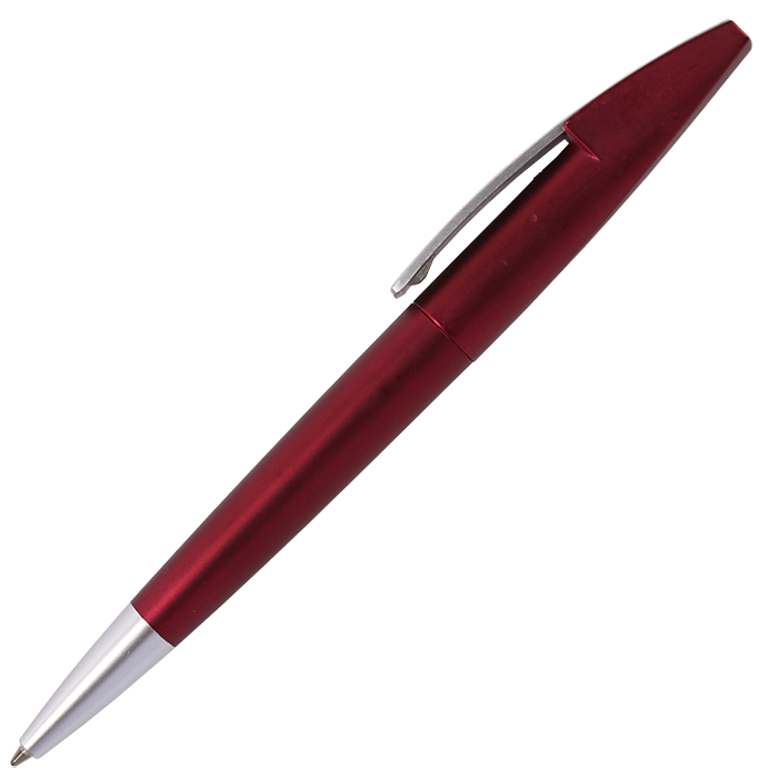 Silver Square Clip Ballpoint Pen