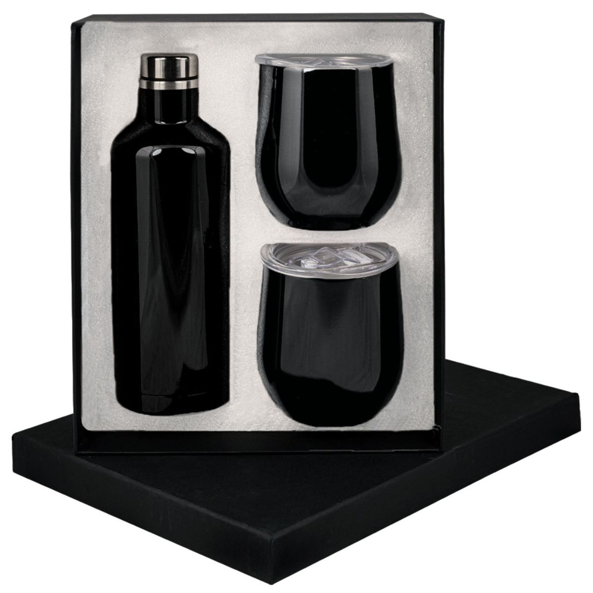 Manhattan Flask x2 Mugs Gift Set