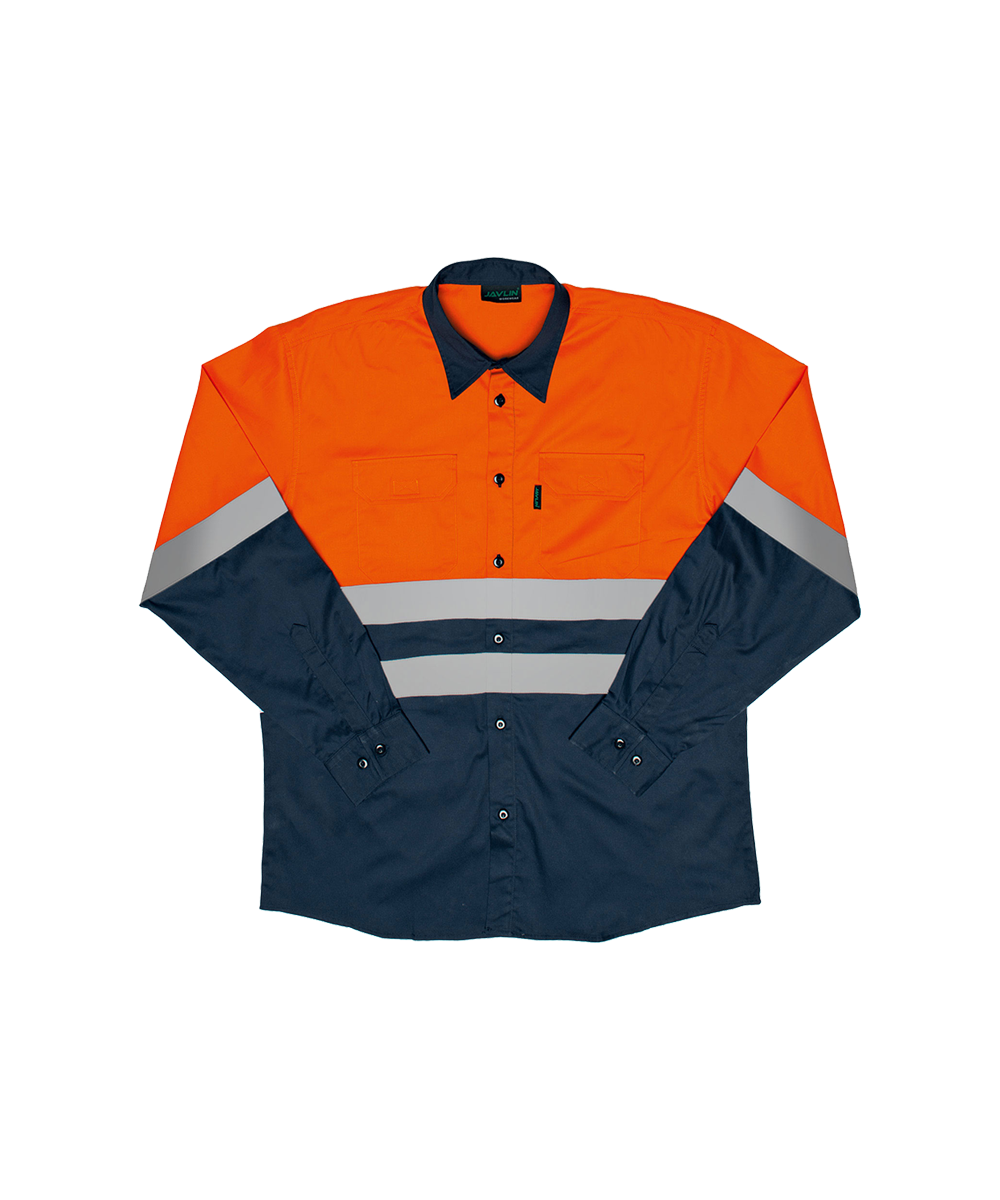 Hi-Vis Two Tone Long Sleeve Work Shirt - Image 3