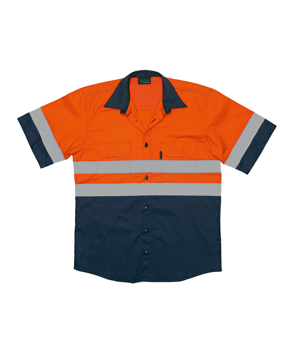 Hi-Vis Two Tone Vented Short Sleeve Work Shirt