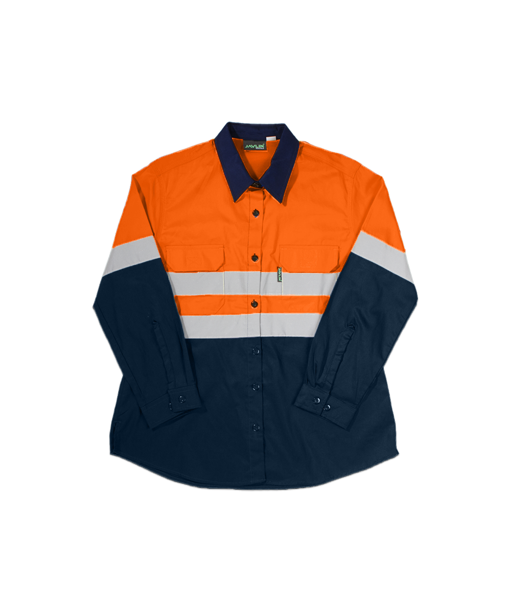 Hi-Vis Women's Two Tone Vented Long Sleeve Work Shirt