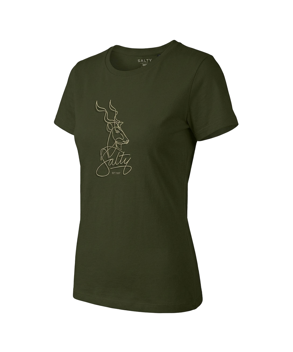 Salty Womens T-Shirt Kudu Signature