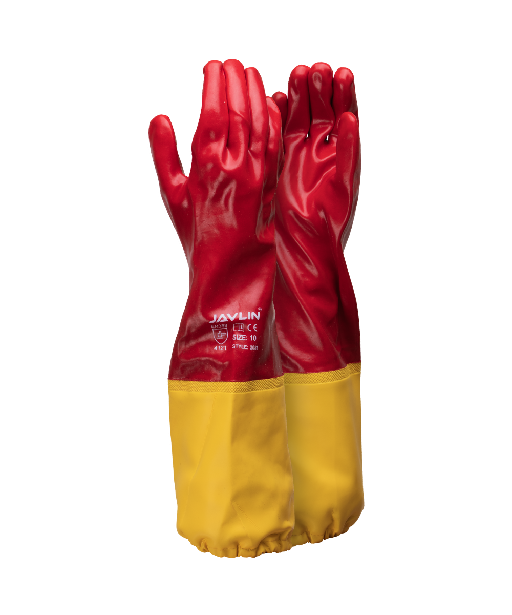 PVC Shoulder Length Gloves With Extension Cuff
