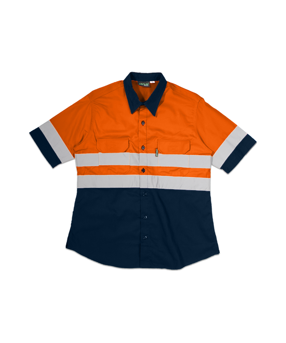 Hi-Vis Women's  Two Tone Vented Short Sleeve Work Shirt