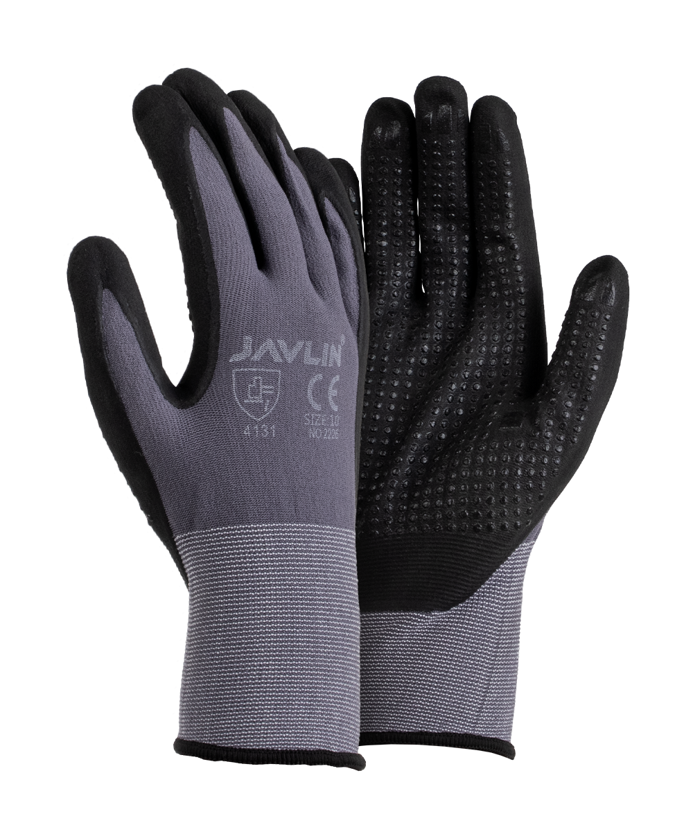 Microfoam PU Nitrile Coated Dotted Palm Flexi Gloves