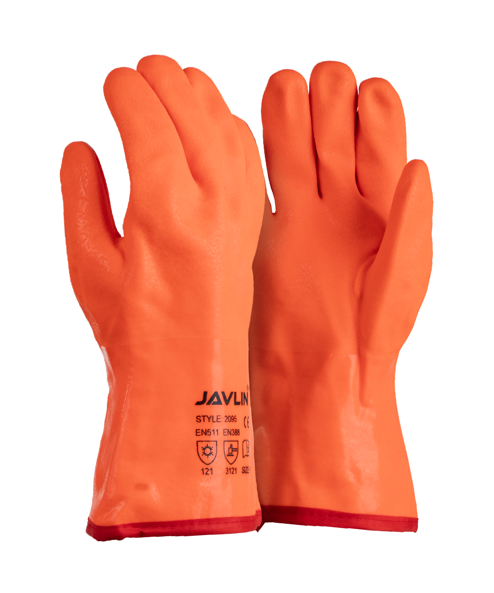 Orange PVC Insulated Freezer Gauntlet Gloves - 30cm