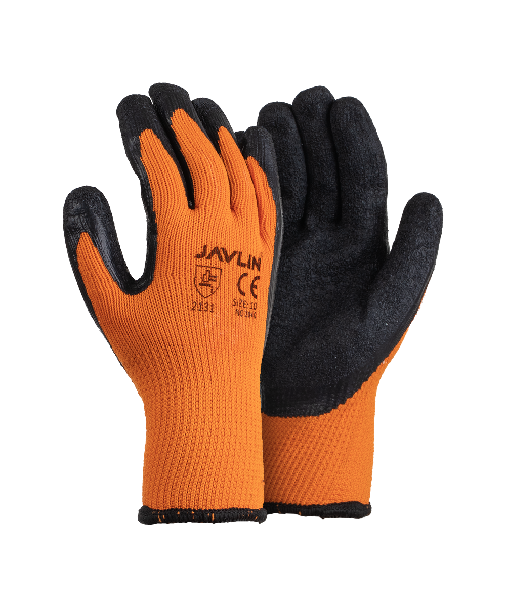 Black Crinkle Latex Coated Thermal Gloves