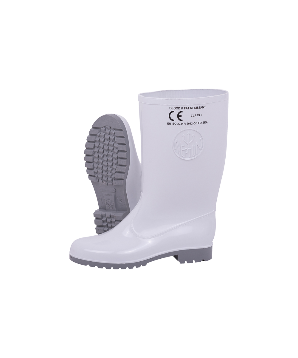 Women's White/Grey Oil And Acid Resistant Gumboot