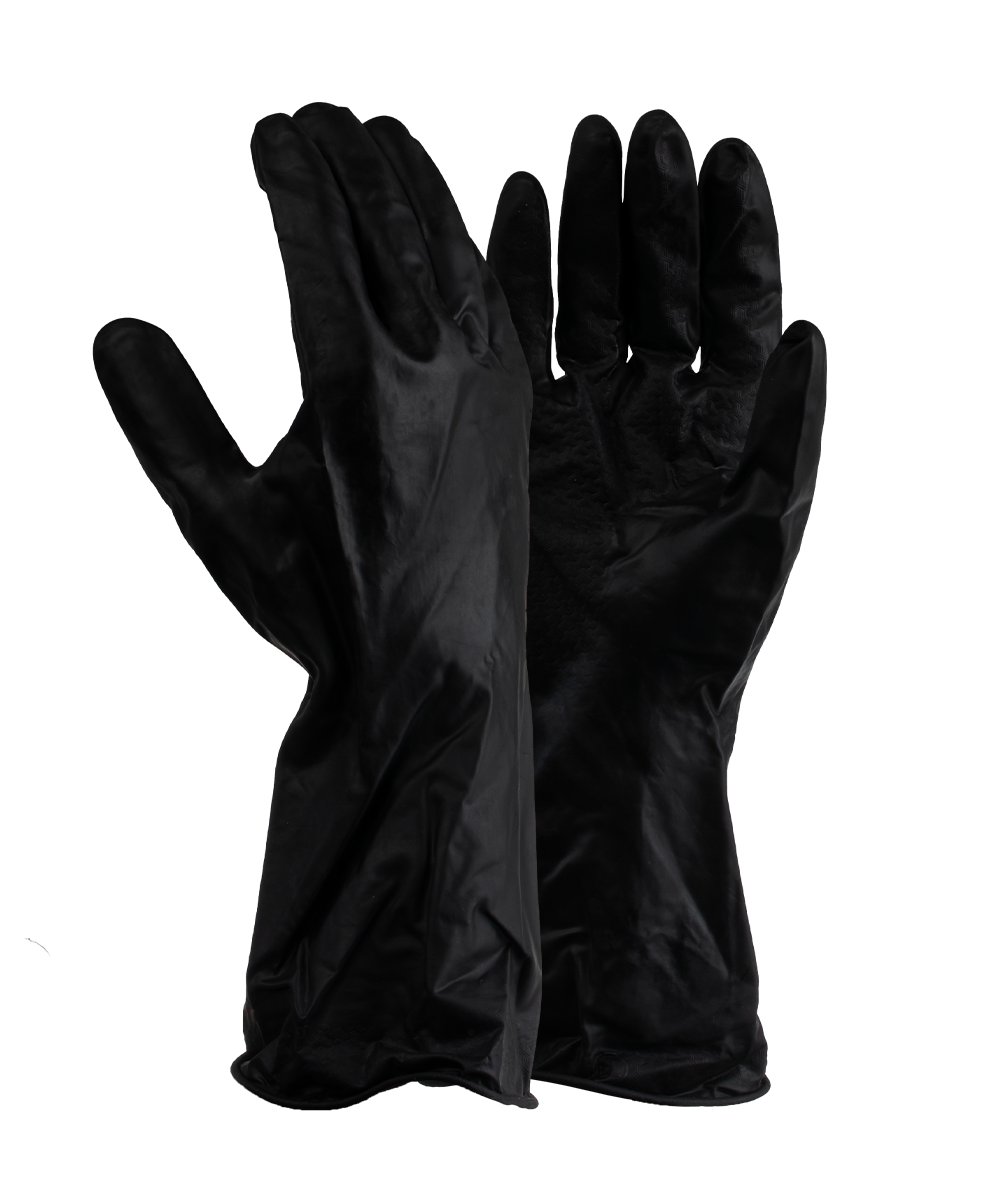 Black Latex Builders Gloves