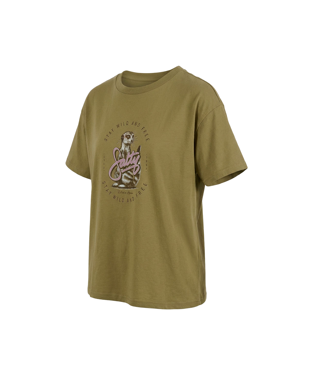 Salty Girls T-Shirt Meerkat Wildflower