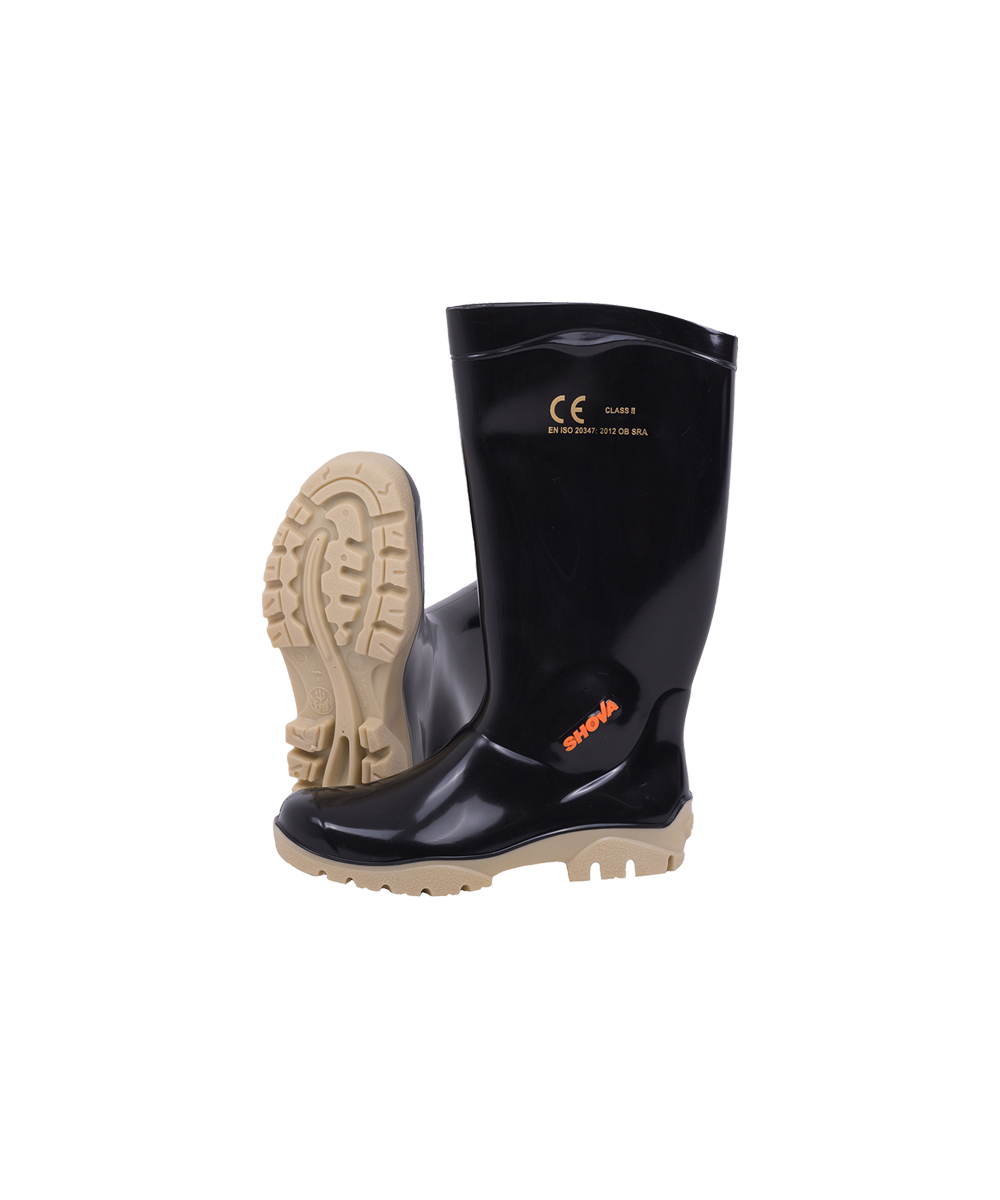 Black/Ivory Knee Length General Purpose Gumboot