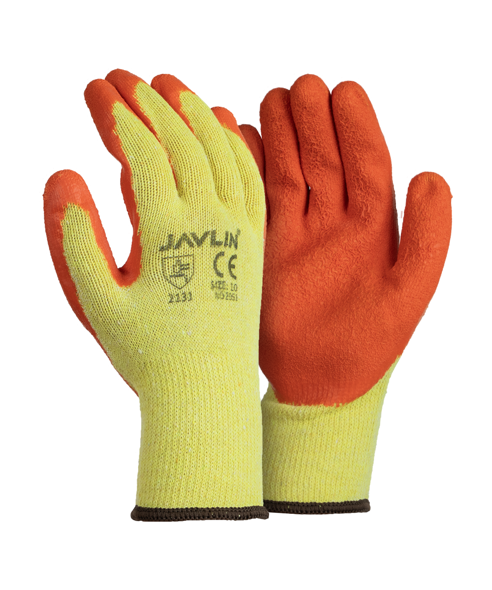Orange Latex Coated Grippa Gloves