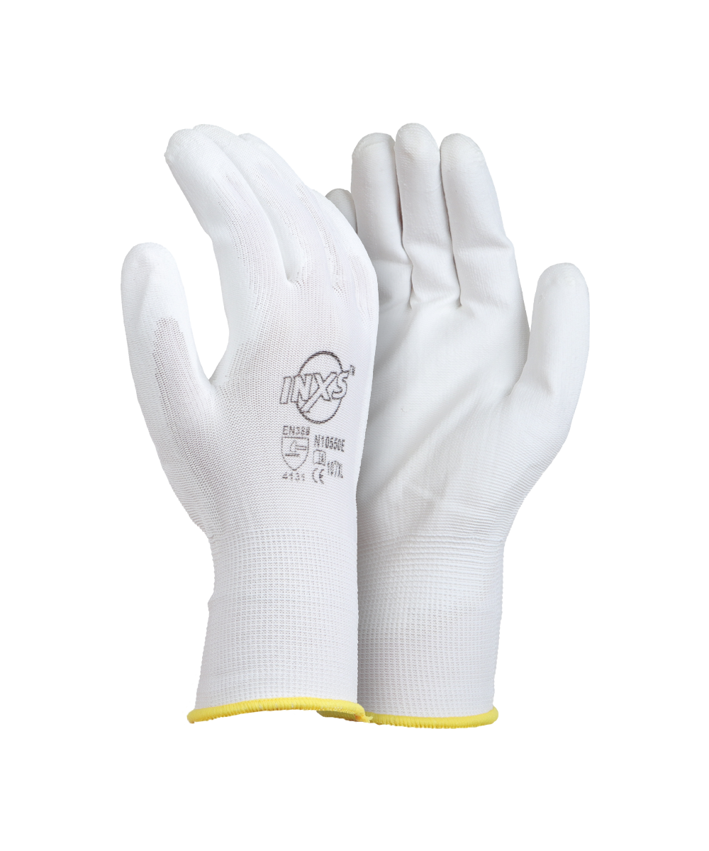 White Liner Gloves PU Coated