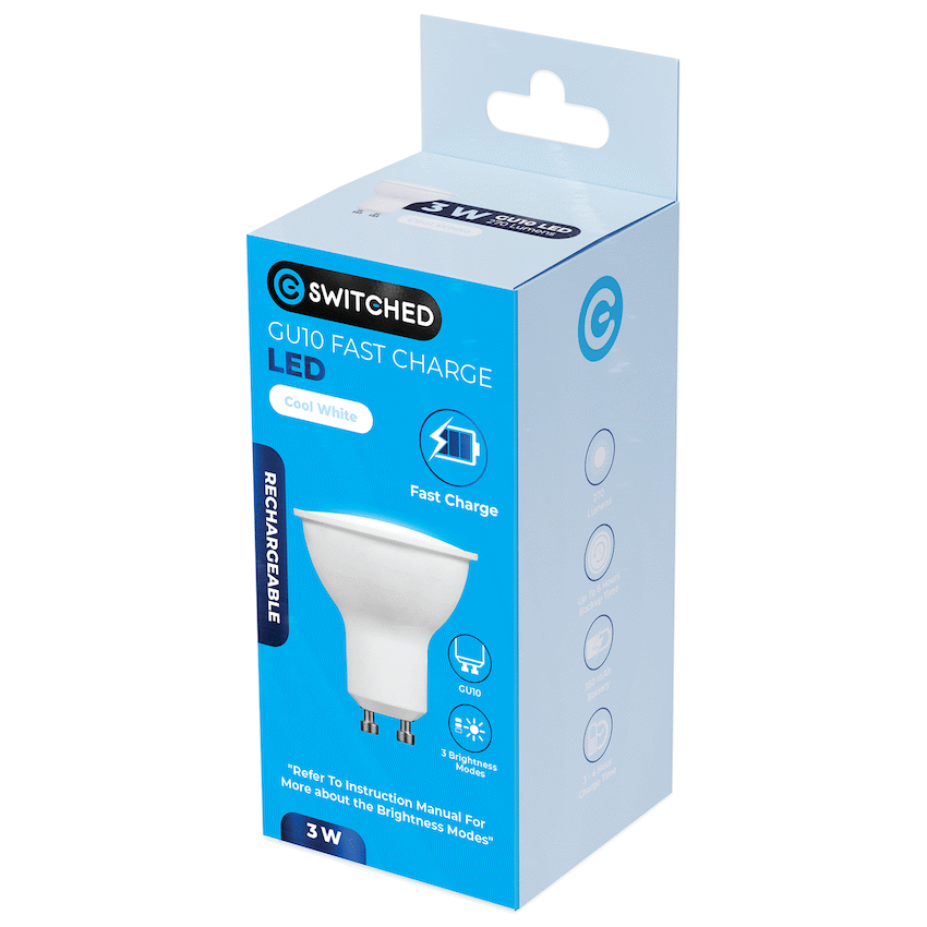 Switched 3w GU10 Rechargeable Fast-Charge LED - Image 4