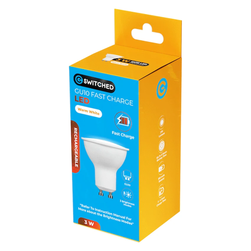 Switched 3w GU10 Rechargeable Fast-Charge LED - Image 9