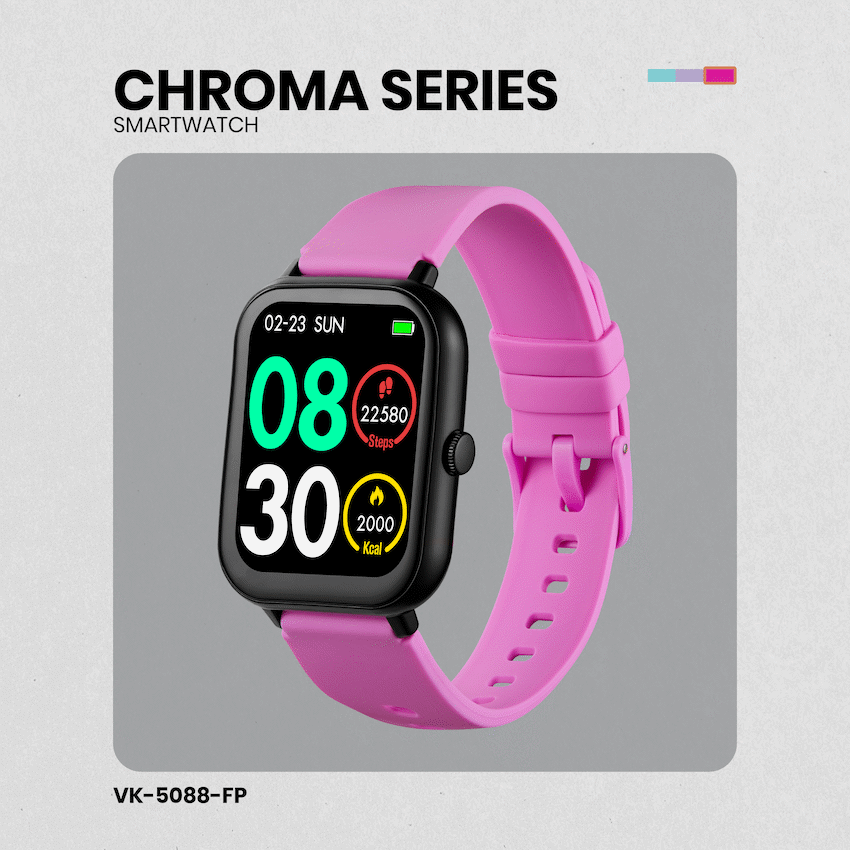 Volkano Chroma Series Smartwatch with Black Strap - Image 9